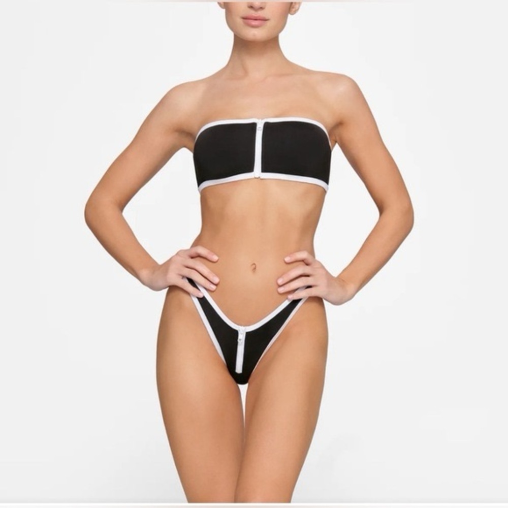 NWT SKIMS Sporty Zipper Swim Bikini Bottom